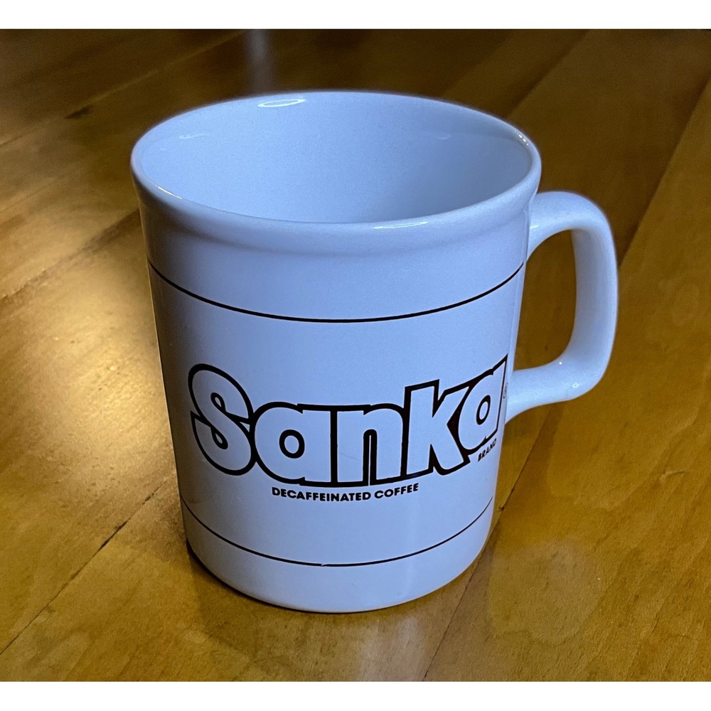 Vintage Sanka Decaffeinated Coffee Brand White Ceramic Mug‎ Made in England